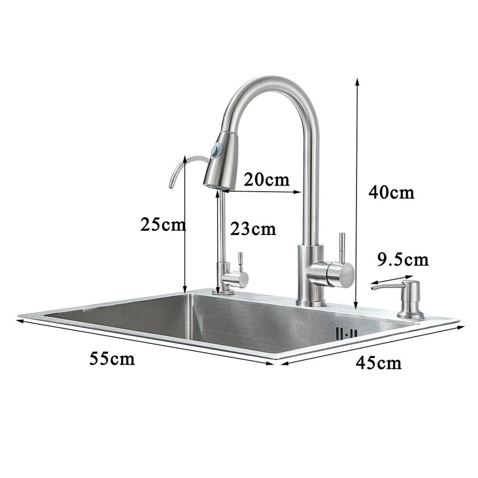 Küchenspüle Edelstahl Einbauspüle Spülbecken Siphon mit Küchenarmatur Spüle Set - Bild 2 von 4