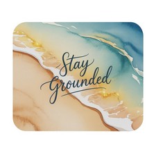 Stay Grounded Watercolor Beach Mouse Pad Coastal Desk Accessory