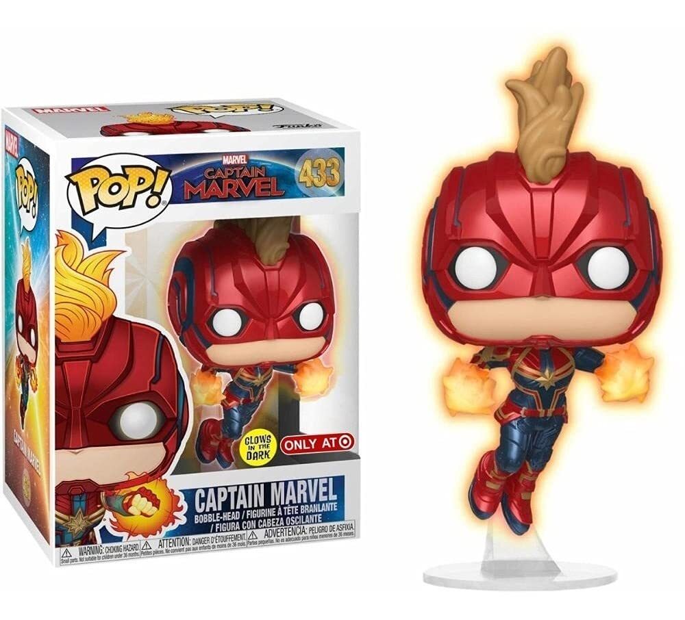 En Oferta Películas Pop De Flying Captain Marvel ¡Brilla En El Pop Oscuro! Figura De Vinilo #433