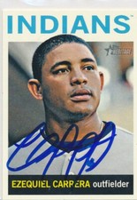 Ezequiel Carrera Cleveland Indians Autographed 2013 Topps Heritage Card #362