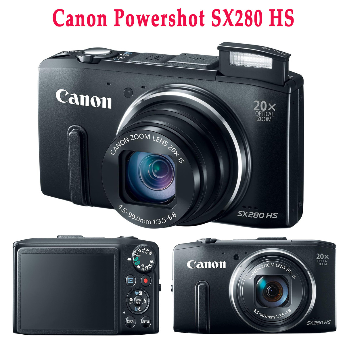 Canon Powershot SX280 HS Black 12.1MP 20x Zoom Digital Camera W