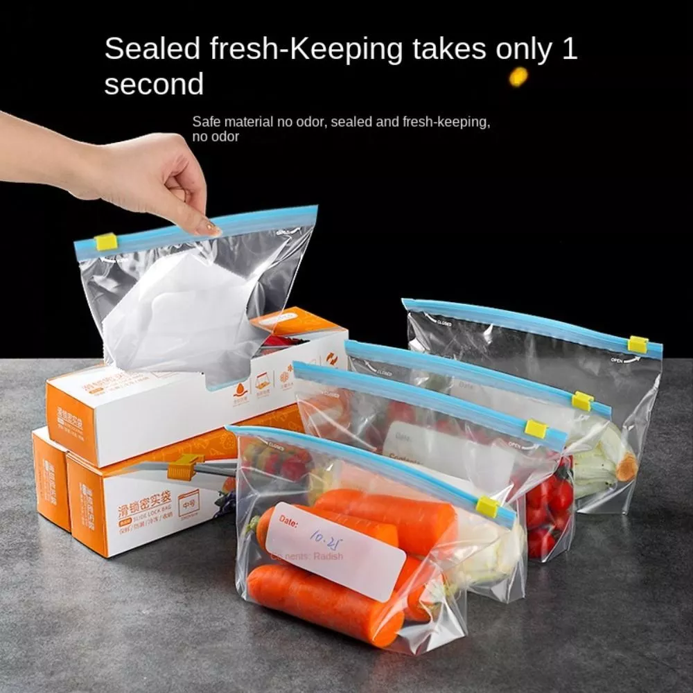 White Clear Plastic Shopping Bag 100Pcs Transparent Shopping Bag  Supermarket Plastic Bags With Handle Food Packaging Bag Storage