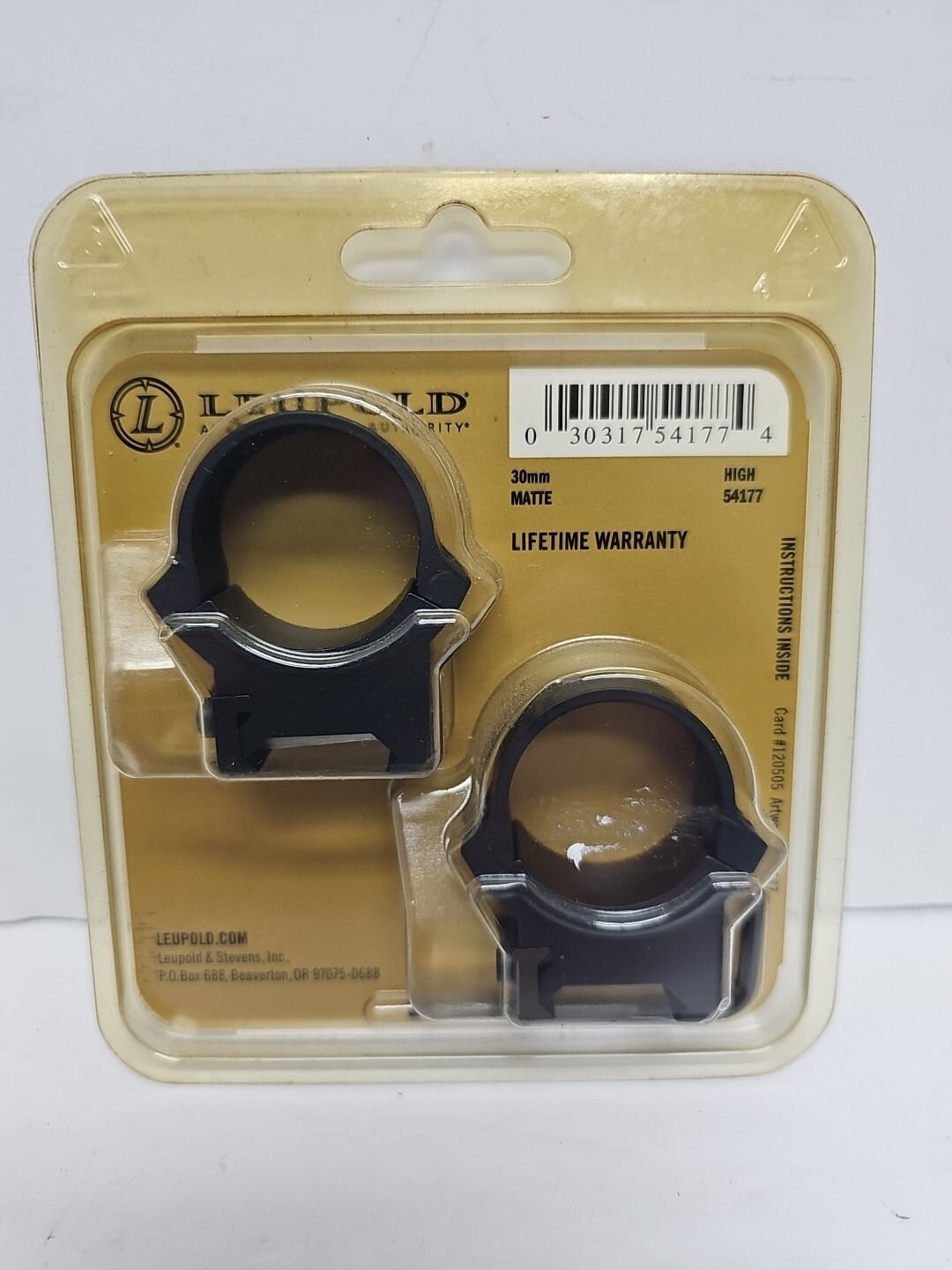 Leupold PRW 30mm High Scope Rings Permanent Weaver Style Matte Black