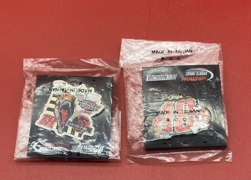 VTG NASCAR Enamel Pin Lot Of 2 Bobby Labonte #18 Interstate Coke JURASSIC PARK