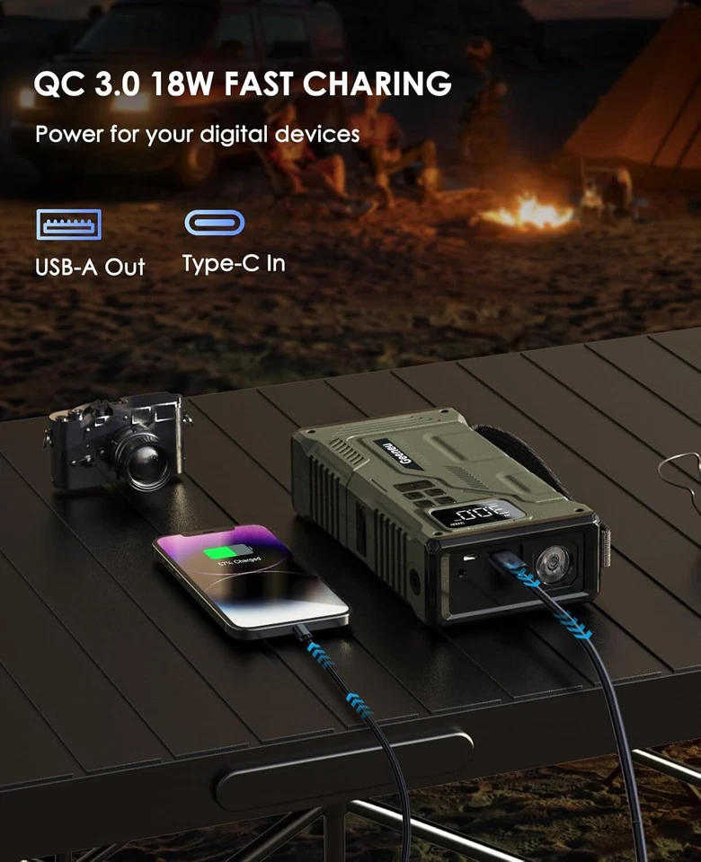 Jump Starter with Air Compressor, Portable 8000A Car Battery Jumper Starter 12V - Image 4 of 4