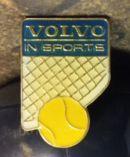 VOLVO Tennis Sports Sponsor vintage enamel lapel hat pin Gothenburg Sweden