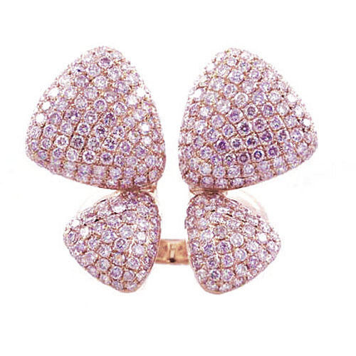Real 4.28ct Natural Fancy Pink Diamonds Engagement Ring 18K Solid Gold Butterfly - Picture 1 of 4
