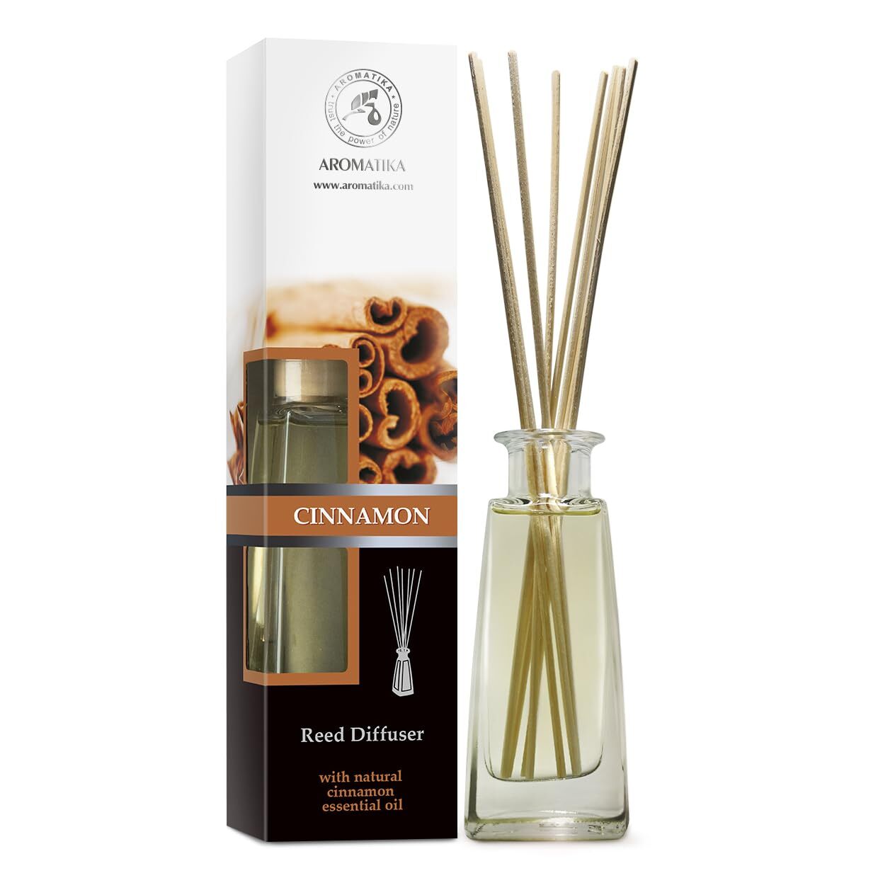 Reed Diffuser Cinnamon 3.4 Fl Oz(100ml) - Room Diffuser with Cinnamon Essenti...-image