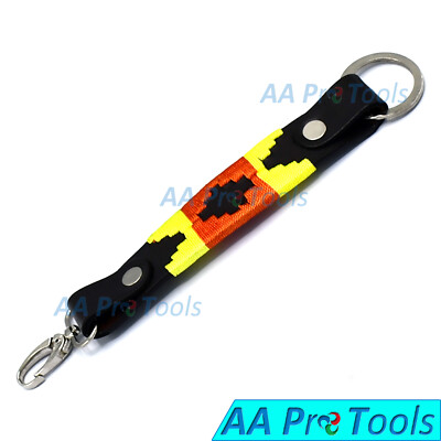 Genuine Leather Key Chain Yellow, Orange Hand Woven Pattern BLT-23 | eBay