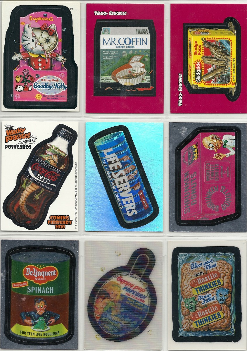 激レア アメリカ ギフトカード 6枚セット usdm Topps Wacky Packages Promo Card and Insert Cards LOT of 48 Items