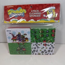 Nickelodeon SpongeBob Sqaurepants Holiday 4-pack cleaning sponges, NEW 2024