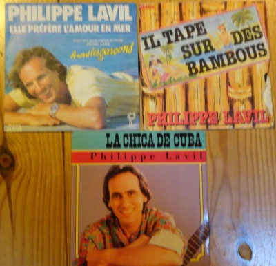 Philippe Lavil - Set 3 Schallplatten Vinyl 45 Umdrehungen 17 cm