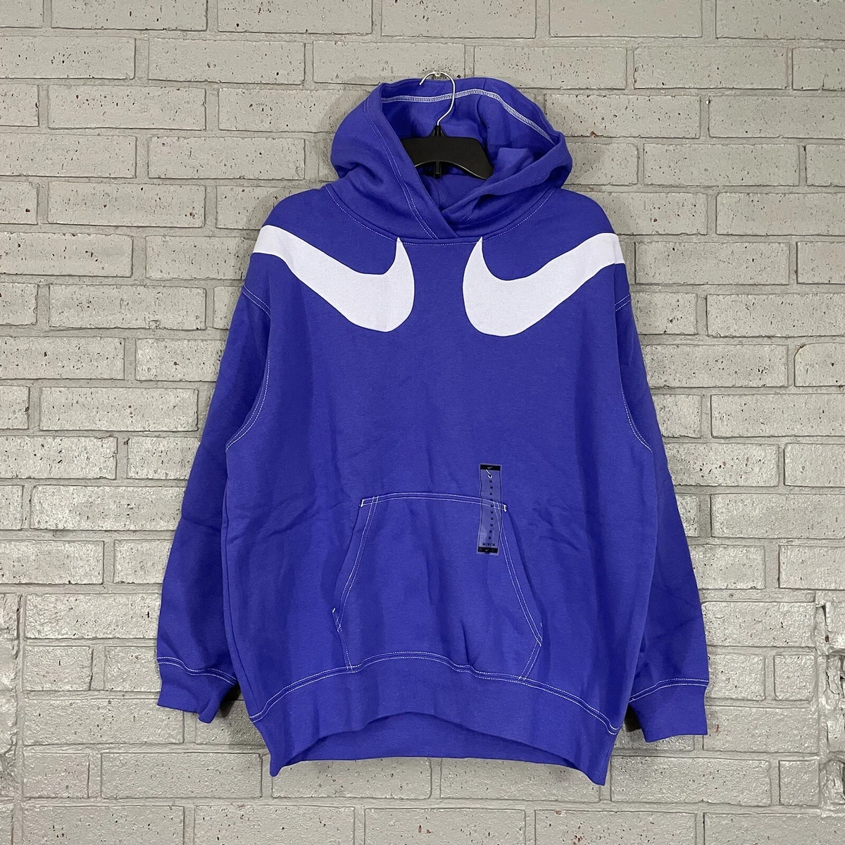 Kelder Op de loer liggen Inloggegevens $70 Womens Size M Nike Oversized Double Swoosh Logo Hoodie Purple 2  DD5580-430 | eBay