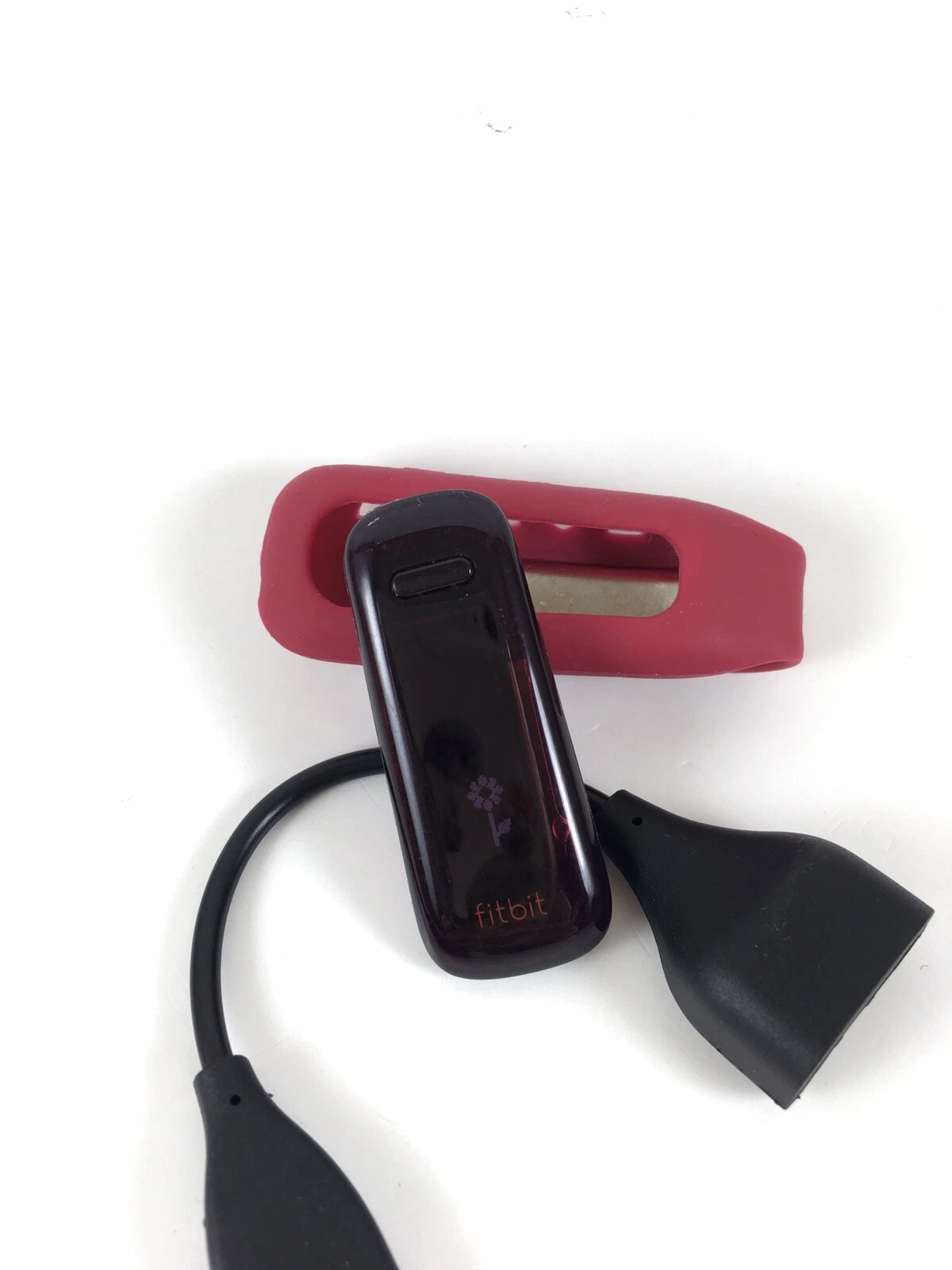 Authentic Fitbit One Burgundy Tracker with New Battery, Charger, 6.60 firmware