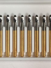 T & F #9404 Egg GOLD Fine Polishing Burs 30 Blade Carbide 10pk Made in The Usa
