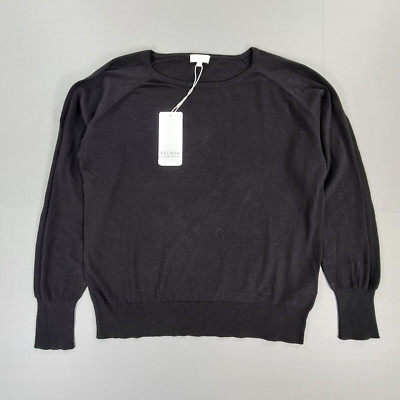 Escada Damen Pullover Schwarz Medium Wolle Kaschmir Cold Shoulder Weich Strickpullover