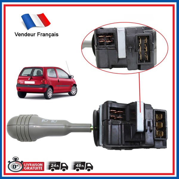 Grauer Schalter FüR Renault Twingo = 7701046629 Beleuchtung + Blinker + Hupen-image