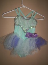 DESIGNS FOR DANCE GREEN PURPLE FLORAL TUTU DANCEWEAR COSTUME DRESS UP TUTU SC