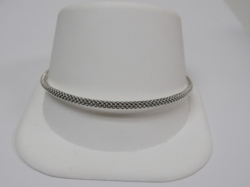 Designer LAGOS Sterling Silver Signature Caviar Beaded Bangle Bracelet, Size S