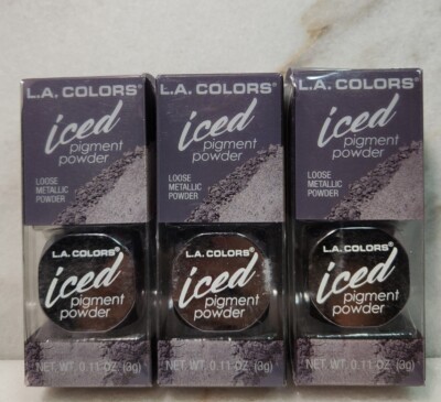 3-L.A. COLORS Iced Pigment Powder -CEP541A Foiled. Eyeshadow Loose Metallic 