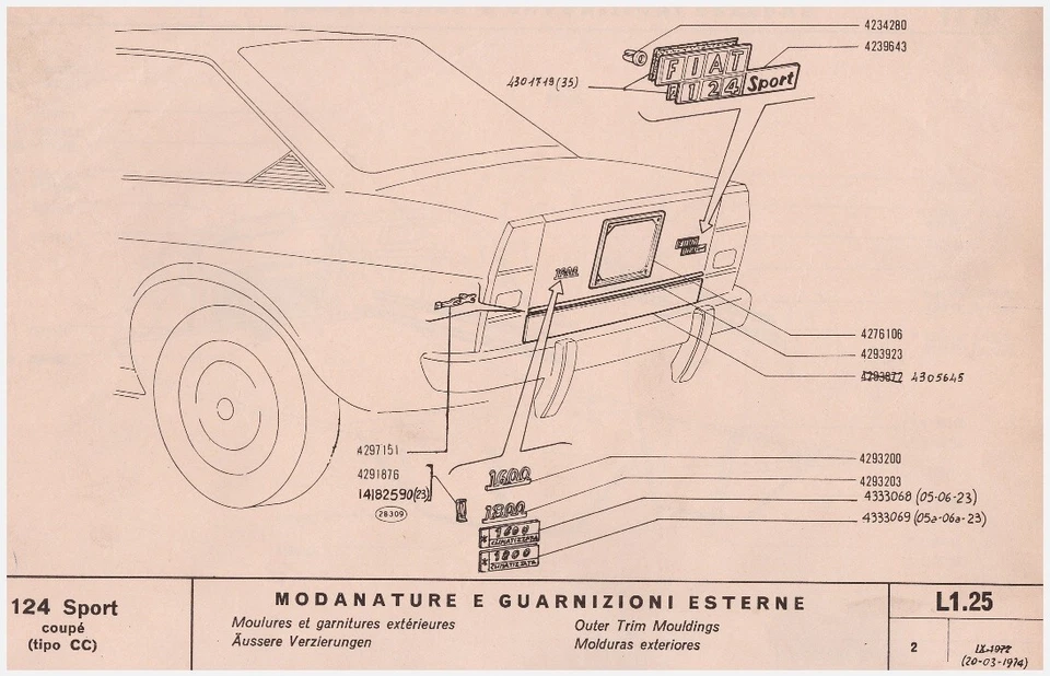 FIAT 124 sport coupè - ediz. 1972 -TIPO CC - USO E MANUTENZIONE! - Immagine 3 di 4