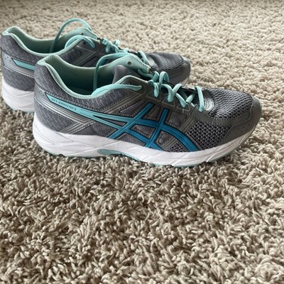 EUC Womens ASICS Gel Size 8.5 Contend 4 Gray Teal Ortholite Sneaker Tennis Shoe