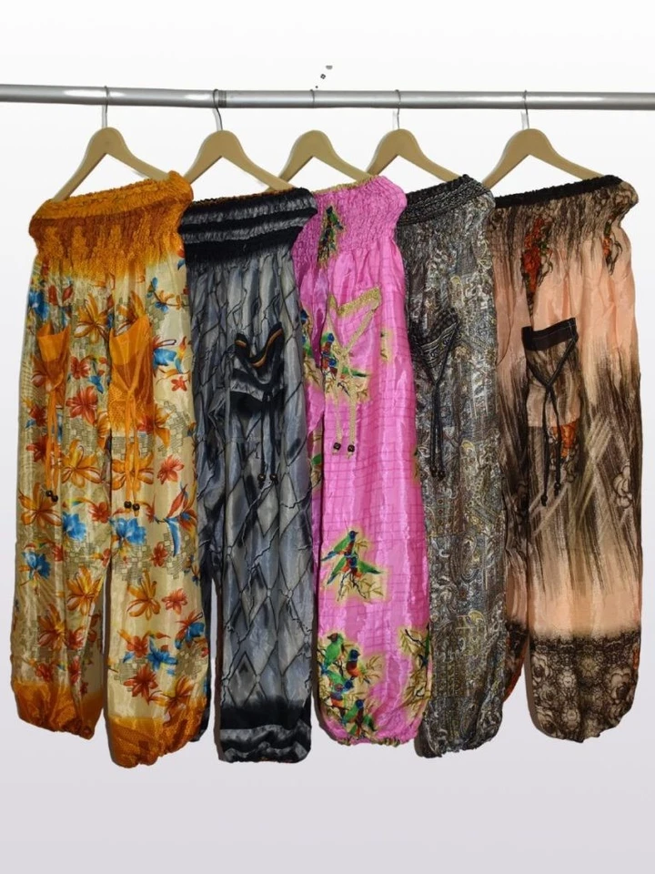 Mujeres Estampado Cintura Elástica Harén Bolsillos Pantalón Talla Grande Venta al por mayor Lote Mixto Foto 4 de 4