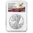 2021-W $1 1-oz Proof T-2 American Eagle NGC PF69UC FR Exclusive Eagle Label