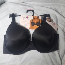 Secret Treasures Solid Black Full Coverage T-Shirt Bra Womens Size 36D Wired NEW