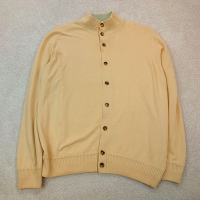 Loro Piana Long Sleeve Cashmere Silk Button Mock Neck Sweater Men's 52 Italy