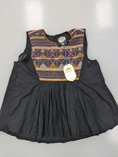 ALAMWAR Black Embroidered Women's Choli Top Size M Handcrafted in India NWT