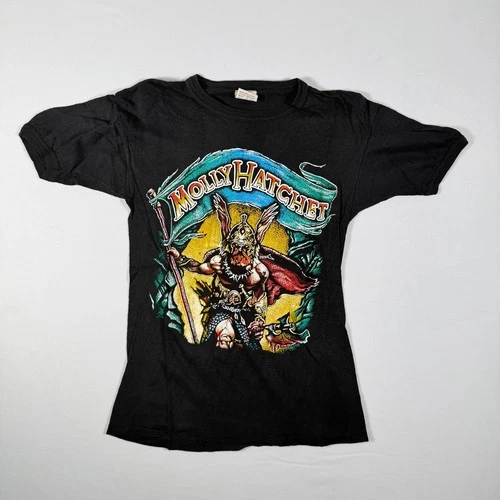 Molly Hatchet 80's Vintage Graphic T Shirt Double Sided Sing Vintage vintage concert t-shirt, vintage, size S, single stitch, B+ condition