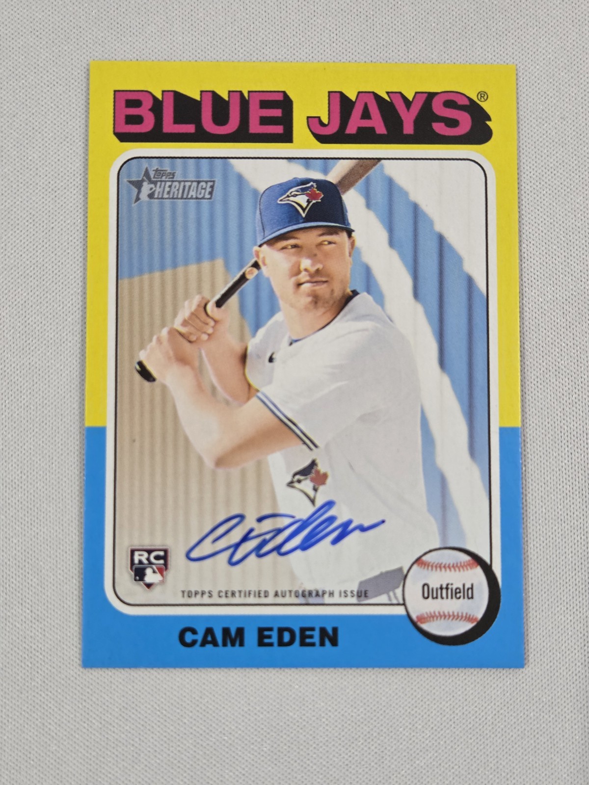 Cam Eden 2024 Topps Heritage Real One Auto #ROA-CE (Blue Jays) RC Rookie