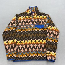 Patagonia Synchilla Snap T Sweater Womens medium Aztec print fleece pullover