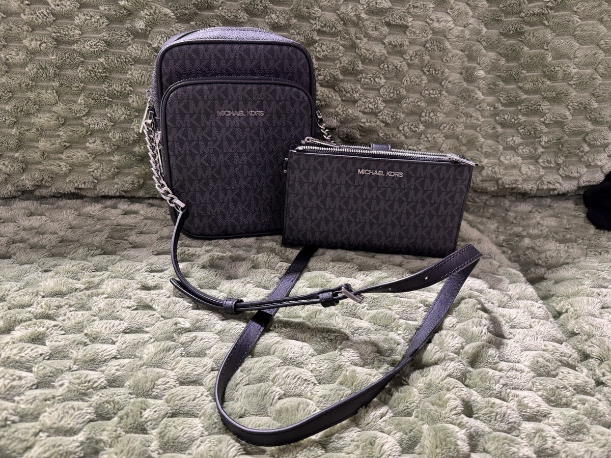 Michael Kors Black Logo Crossbody Wristlet with Slim Strap ✨BUY OF THE DAY✨ Call to hold (817) 592-0833? main image 4