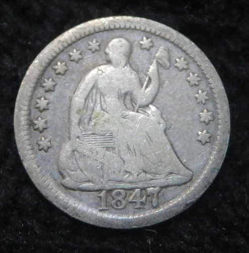 1847-P Seated Liberty Half Dime — photo from another recent sale