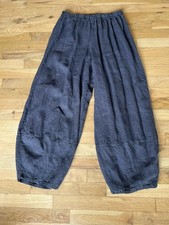 Bryn Walker Linen Oliver Pants Womens M Gray Barrel Lagenlook Artsy Boho
