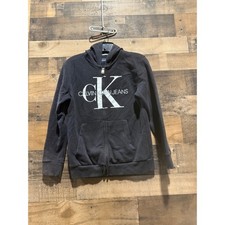 Calvin Klein- Black- Zip Hoodie- Kids Size M 10/12 
