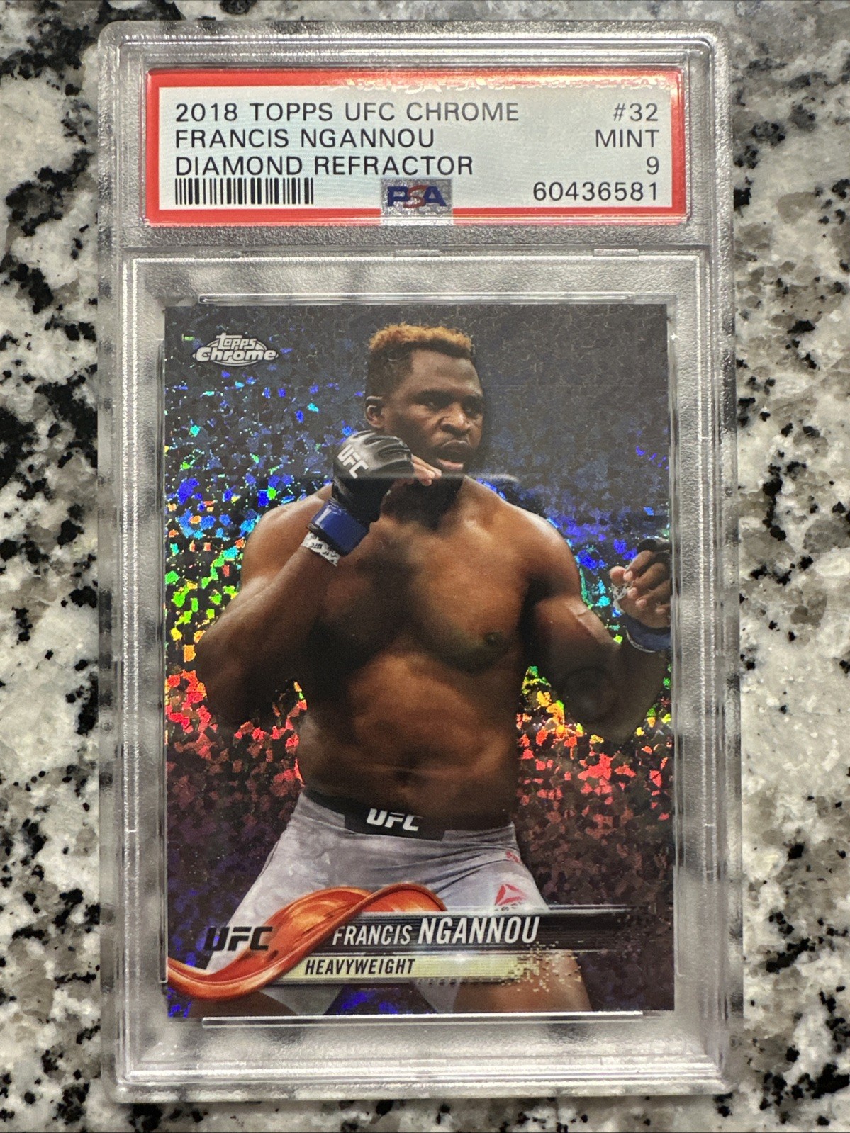 2018 Topps Chrome UFC Francis Ngannou Diamond Refractor PSA 9 Mint