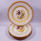 Vintage STANGL Pottery Provincial Floral Yellow DINNER PLATE SET (#2)