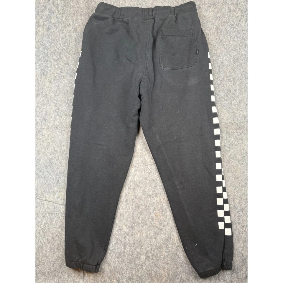 Pantalones deportivos Vans para mujer medianos negros blancos a cuadros con cordón cintura informales Foto 2 de 4