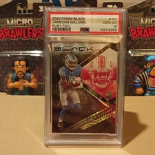 Panini Black Jameson Williams #107 Ruby FOTL /8 Detroit Lions Rookie PSA10 Pop 1