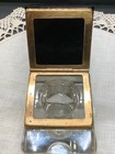 Vtg Art Deco Clear and Black Glass Inkwell, Brass Hinge Germany 3"x 2.75"  AS IS — photo 9