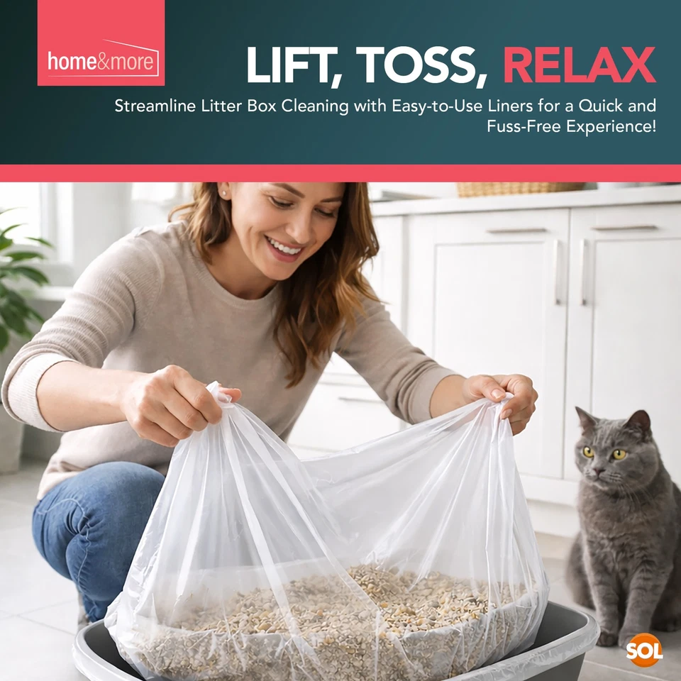 Large Cat Litter Tray Liners 56x70cm Bags Pack Kitten Extra Hygienic Disposable - Image 4 of 4