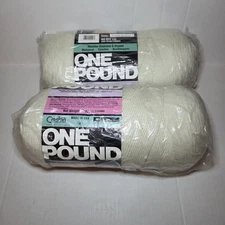Natura Deluxe Acrylic ONE POUND Yarn Skein - Off White 2 Skein