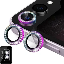 For Samsung Z Flip 7 2025 Bling Metal Individual Diamond Camera Lens Protector