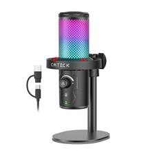USB Microphone for PC Gaming, Condenser Gaming Microphone with Quick Mute, RG...