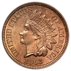 1863 1C Indian Cent - Type 2 Copper-Nickel PCGS OGH MS63