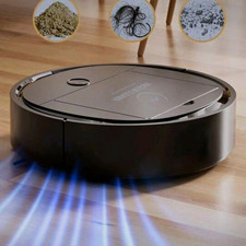 3-in-1 Robotic Vacuum Cleaner, Cordless Battery Operated, Black, USB Cable