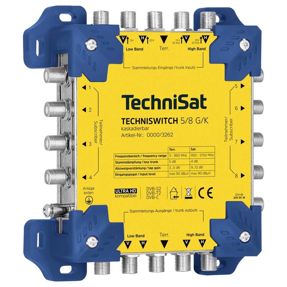 TechniSat TECHNISWITCH 5/8 GK Commutateur multiple SAT à 5 entrées pour 8 récepteurs - 2